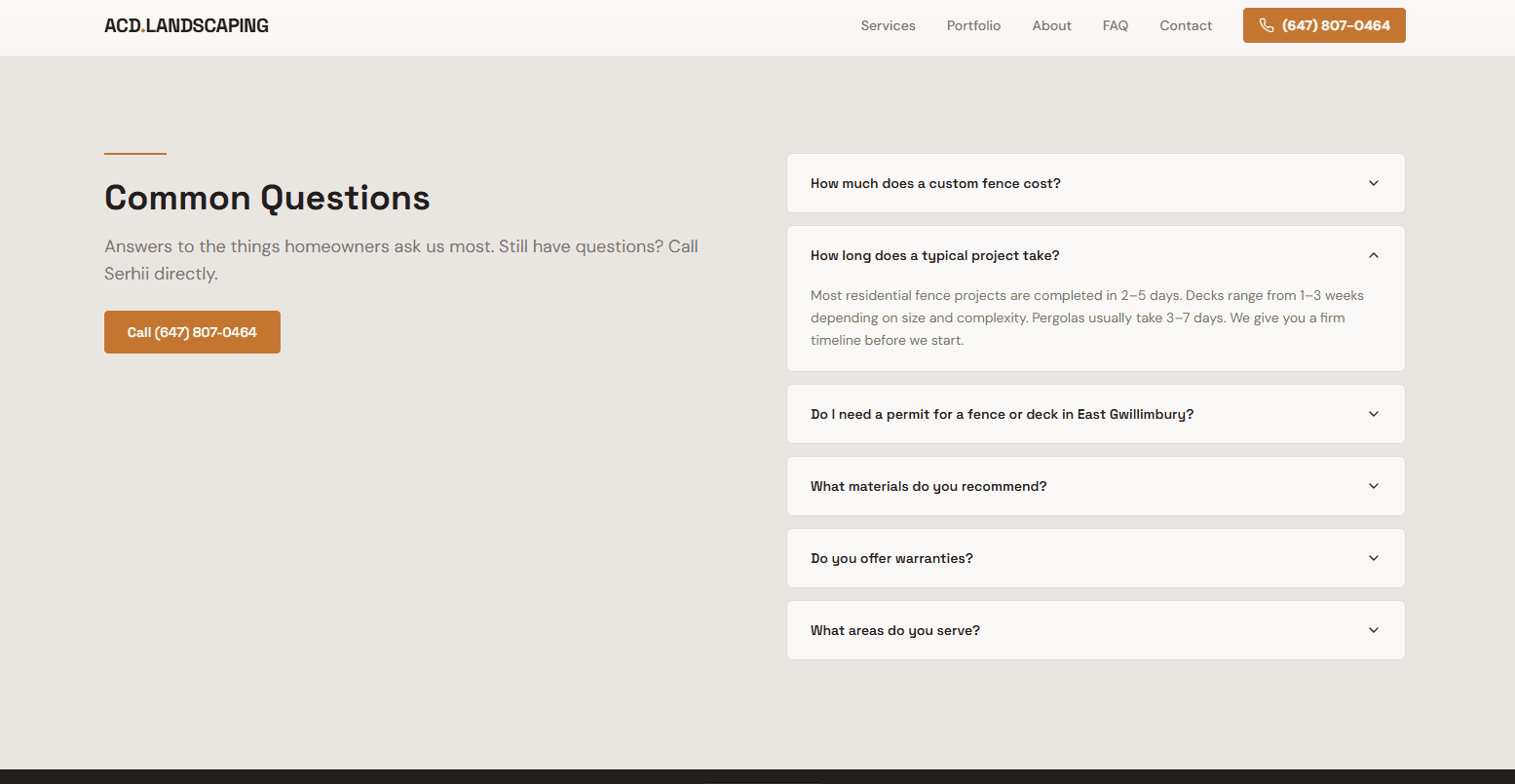 ACD — FAQ — Landscaping concept build