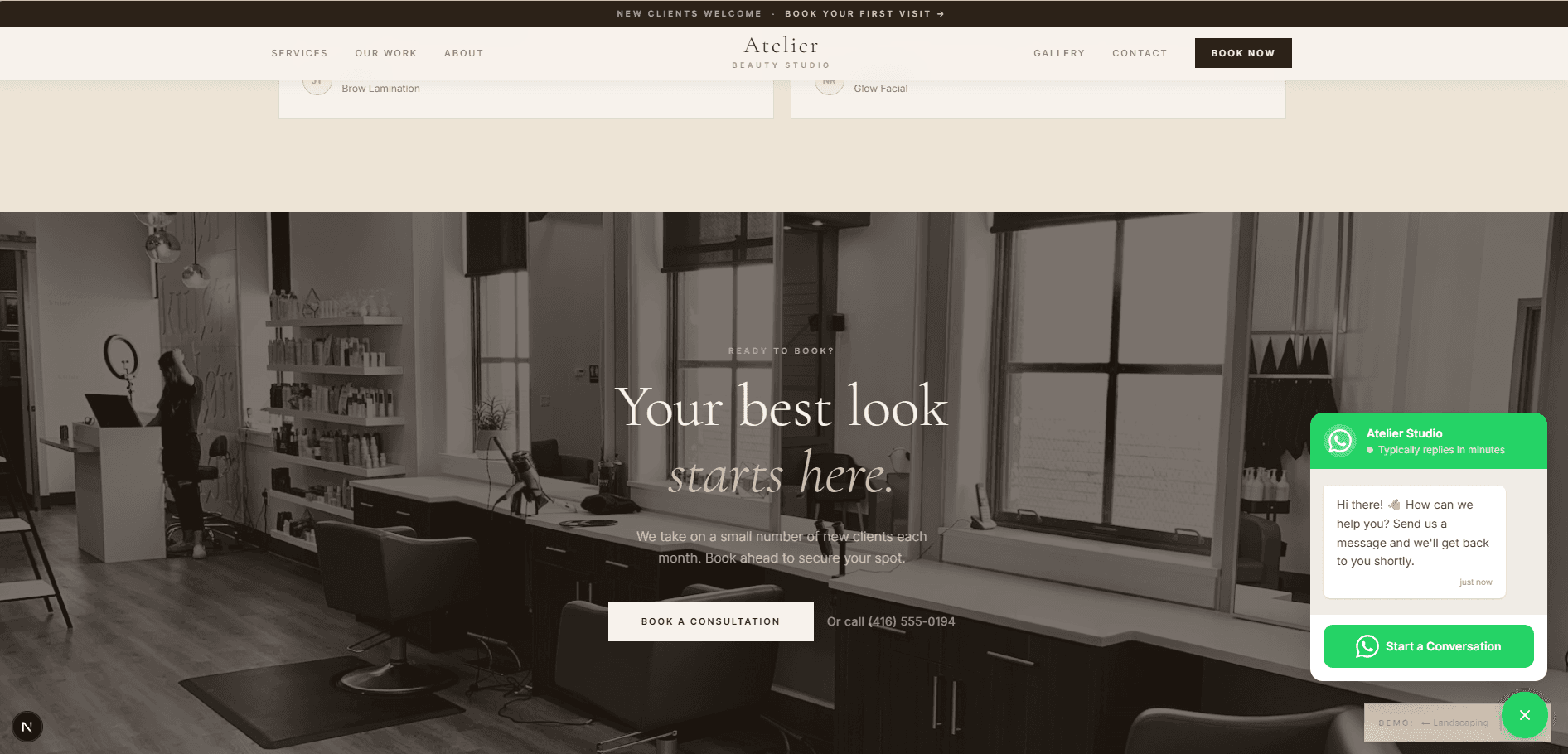 Atelier — Beauty studio concept build