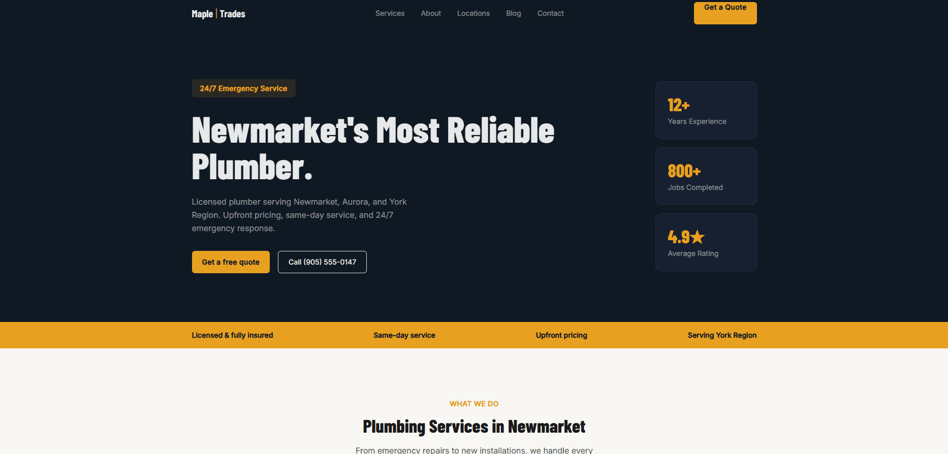 Maple Trades — Plumbing concept build